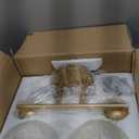 Gold Vanity Lights for Bathroom, 2-Light 20 Inch Bathroom Lighting Fixtures over Mirror with Milky White Frosted Glass Shades, Wall Sconces for Bathroom, Bedroom, Living Room(G9 Bulb not Included)