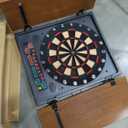 Dartboard Professional Electronic Dart Board with LED Digital Scoreboard, Wooden MDF Cabinet, 27 Games, 202 Variations, Includes 16 Soft Tip Darts & 16 Replacement Tips, Perfect for Adults Game Room