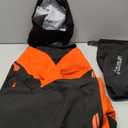 Motorcycle Rain Suit - Waterproof Jacket & Pants for Men & Women, Lightweight Nylon, Reflective, Multi-purpose for Riding, Fishing, Golf, Hunting, Camping (Large, Black Orange)