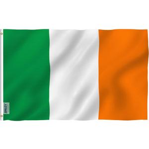 Anley Fly Breeze 3x5 Foot Ireland Flag - Vivid Color and Fade proof - Canvas Header and Double Stitched - Irish National Flags Polyester with Brass Grommets 3 X 5 Ft