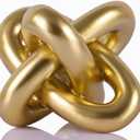 Golden Knot Statue, Three Knot Sculpture Home Decor Accents, Knot Sculptures and Statues for Rustic Coffee Table Living Room Dining Table Entryway Entrance Shelf Small Decorations and Accessories