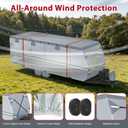 MOFCOVER Camper Cover 16-18 ft 9 Layers Travel Trailer Cover RV Cover, Grey