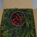 MINDELF 4 Pack Small Christmas Wreath, Mini Ring Wreaths with Red Berries and Spruce, Artificial Small Xmas Wreaths Hanging Decoration Garlands for Home Table Kitchen Window Chair Wall Front Door