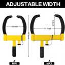 KAYCENTOP Universal Wheel Lock, Security Trailer Wheel Lock Anti Theft Tire Lock, Heavy Duty Wheel Clamp Adjustable for Trailers SUV Golf Cart Boats ATV Great Deterrent Bright Yellow/Black, 3 Keys