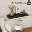 Fixwal Black Floating Shelves for Wall, Rustic Wood Shelves for Bathroom, Living Room, Bedroom and Kitchen, Wall Shelves for Storage, Books, Room Decor (Set of 4, 15.8 Inch)