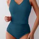 Eomenie Two Piece Tankini Swimsuits for Women Tummy Control Bathing Suits U Back Swim Tank Top with High Waisted Bottom (Blue, M)