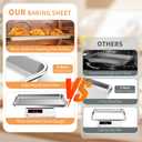 Baking Sheet Set of 3, Stainless Steel Cookie Sheets Baking Sheet Pan, 10.5/12.4/16 Inch, Thicker and Firmer Baking Pans Set, Non-stick, Non toxic & Heavy Duty & Easy CleanDishwasher Safe