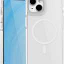 Magnetic Case for iPhone 15 Plus (6.7-Inch), Compatible with MagSafe, Non Yellowing Clear Hybrid Case [Hard Acrylic+Soft TPU], Colored Outlines Anti-Shock Scratch Resistant Phone Cover, White