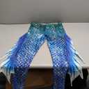 Mermaid Yoga Print Leggings for Women Plus Size Fish Scale High Waisted Pants Halloween Costume Tights (X-Large, Blue-green)