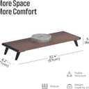 loukin Monitor Stand Riser for Desk, 22.4" x 8.3" Larger Computer Stand for Laptop, PC, Printer, Sturdy Desktop Computer Shelf with Non-Skid Rubber, Home Office (Brown)