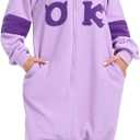 NAITOKE Adult Animal Onesie Halloween Costume Cosplay One-Piece Pajamas Women Man Teens (Small, Purple)