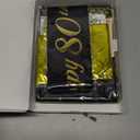 80th Birthday Decorations Men Women with 80th Birthday Banner, Black and Gold Table Cloth, Number Balloons, Large Sash, Cake Topper and Candles