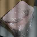 GREENSTELL Small Vanity Stool Chair with Storage and Folding Back, 13.4" x 15" x 30" Square Faux Fur Soft Ottoman, 4 Metal Legs with Anti-Slip Feet, Furry Padded Seat for Makeup, Bedroom, Pink