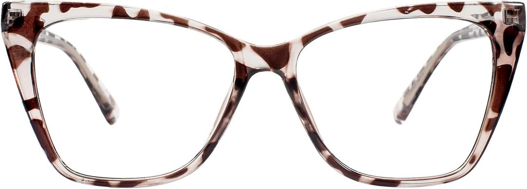 Cat Eye Reading Glasses for Women Stylish Oversized Readers with Spring Hinges 1.0 1.25 1.5 1.75 2.0 to 3.5 4.0 (Leopard)