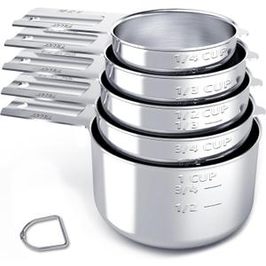 TILUCK Stainless Steel Measuring Cups Set,Kitchen Gadgets for Cooking & Baking,Set of 5