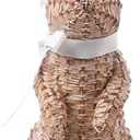Easter Rabbit Decorative Ornament Resin Vine Weaving Effect Rabbit Sculpture Easter Party Decoration Easter Gift (8.1in Brown Station)