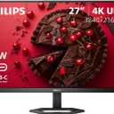 Philips 27" Computer Monitor 4K UHD IPS USB-C Charging HDR400, 27E1N5900R 3840×2160 LED Monitor, USB-C 65W PD, HDMI 2.0, DisplayPort 1.2, USB 3.2 Hub, Adaptive Sync