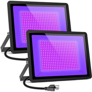 Black Lights Tansir 500W LED Black Lights Flood Light Outdoor with Plug(6ft Cable) for Blacklight Party, Stage Lighting, Aquarium, Body Paint, Fluorescent Poster, Neon Glow in The Dark Night