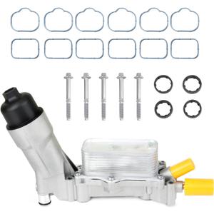 Aluminum Oil Cooler Filter Housing Assembly Kit Compatible with 2011-2023 Chrysler 300 200 Dodge Avenger Charger Jeep Wrangler 2014-2025 Ram ProMaster 1500