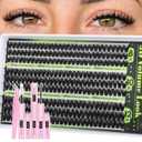 80D Lash Clusters Kit Short 8-12MM Wispy Volume Eyelash Clusters Fluffy Lash Extension Kit D-curly Cluster Eyelash Extensions Long-lasting Effect Individual Lashes Kit by Newcally