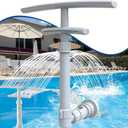 Pool Fountain for Above and Inground Pools, Dual-Layer Spray Pool Waterfall Sprinkler Chiller Aerator, Water Fountain Swimming Pool Accessories (for in-tex & Best-Way & Hay-Ward & Cole-Man) (1 PACK, Gray)