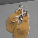 LULLASONG White Heels Strappy Ankle Strap High Women's Heels 3.5 Inch Heeled Square Open Toe Sandals for Women, Size 7