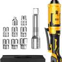 APEXPOWER 3/8 Inch Cordless Ratchet Wrench for DEWALT 20V Battery, 88Ft-Lbs, 0-400RPM, Electric Wrench Ratchet w/Variable Speed Trigger, Reinforced Head, R&F Switch, 7 Sockets,3/8" to 1/4" Adapter