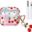 Compatible with AirPods Pro 3 Case with Safety Lock, Cute Pretty Aesthetic AirPods Pro 3 Case Cover with Keychain, Soft TPU Protective Shockproof Case for Women Girl