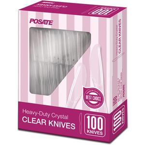 POSATE Clear Knives, Heavy-Duty Crystal (100 Knives)