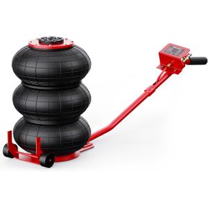 Air Jack, 3 Ton/6600 lbs Car Jack, 3-5 s Fast Lifting Pneumatic Jacks with Long Handle, Lift up to 17.7 inch Pneumatic Air Jacks for Cars and Trucks, Garages, Repair (Red)