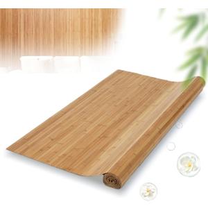 Natural Bamboo Wall Panel 48x96 Inch, Renewable Pole Wrap & Wainscoting for Interior Wall Decor, Bedroom, Living Room, Office & Kitchen Island (Carbonized)