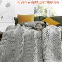 YnM 100% Cotton Weighted Blanket, Handmade Chunky Knitted Throw, No fillers Design, Soft and Breathable, Machine Washable Bed Blanket for Sleep or Home Decor (Lighte Grey, 60x80 Inch, 25lbs)