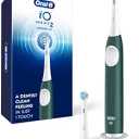 Oral-B Rechargeable Electric Toothbrush, iO2 Starter Kit, 3 Cleaning Modes, Automatic Pressure Sensor to Protect Gums, 2 Brush Heads, Forest Green