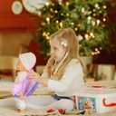 Sumind 2 Pieces Baby Doll Carrier Backpacks Doll Carrier Front Storage Bags with Straps Fit for Dolls from 14 to 18 Inches(Geometry and Heart Style)