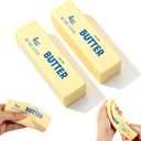 3 x 2-Pack Butter Squishy, Squeeze Toys Butter Slow Rising Squishy, Cute Desk Decor for Anxiety Relief – Ideal for Adults, Kids & Anxious People, for Office, School, Daily Use & Gift (Beige)
