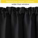 NICETOWN Black Blackout Valance Rod Pocket Thermal Insulated Window Covering Solid Short Curtain for Small Window Bedroom Living Room Topper Decor, 42 x 16 Inches Length, 1 Panel, Black