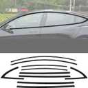 Window Trim Stainless Steel Chrome Delete for Model 3 2017-2025 ABS Black Window Trim Blackout Kit 10pcs Glossy Black (for Model 3 2017-2025)