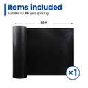 Muzata 1PCS 50FT Black Under Deck Drainage System Trough HDPE Waterproofing Membrane Fit for 16“ Joist Spacing M081