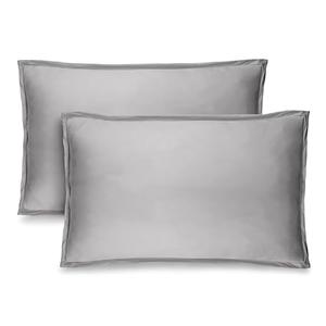 Bare Home Standard Pillow Sham Covers - Set of 2 - Premium 1800 Ultra-Soft Microfiber - Double Brushed - Stain & Fade Resistant - Bed Pillow Shams - Pillows Not Included (Set of 2, Light Grey)