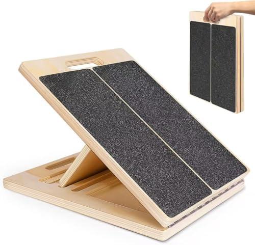 Liopus Slant Board for Calf Stretching Adjustable Portable Wooden Incline Board - Calf Stretcher for Squats, Physical Therapy & Pilates - 300Lb Weight Capacity for Calf, AnkleHeel, Knees Leg Support