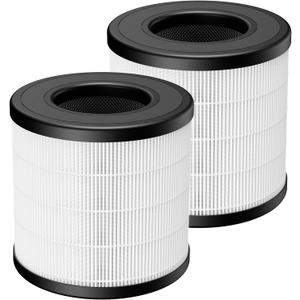 PU-P05/AC201B True HEPA Replacement Filter for FULMINARE PU-P05 Air Purifier and Purivortex AC201B Air Purifier, 3-in-1 H13 True HEPA Air Filters for Dust Smoke Pollen, 2-Pack(Not fit for T10)