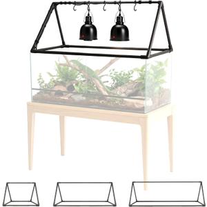 MECESOR Adjustable Reptile Lamp Stand - Triangular Reptile Light Stand with 3 Lengths for Terrariums,Heat Lamp Stand for Reptiles Tank,Stable & Space-Saving 18.5-47.2 in
