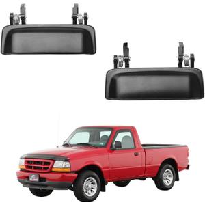 All Metal Exterior Door Handle Set, Compatible with 1998-2011 Ford Ranger, 01-10 Mazda B2300 B3000 B4000, Front Outside Left Driver & Right Passenger Side | Replaces# 2L5Z1022404BAA Outer Handle (media, Black)