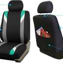FH Group Front Set Cloth Car Seat Covers for Low Back Car Seats with Removable Headrest, Universal Fit, Airbag Compatible, Seat Cover for SUV, Sedan, Van, Mint