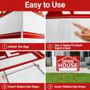 6 Pcs Open House Signs for Real Estate, 2 Pcs 24" x 16" and 4 Pcs 17" x 12" Open House Signs with Sturdy Metal Stakes and Arrow Stickers, Double-Sided Waterproof Yard Signs for Open House Supplies, 2x 24" Foldable and 4x 17" Regular
