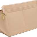 Doxo Purse Organizer Insert for Handbags&Tote Bag,Suitable for Lv Neverfull MM/L.ongchamp GM, Felt Tote Insert with Base Shaper.(Beige-with Cover,MM)