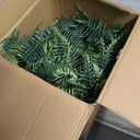 Outdoor Fake Hanging Fern Artificial Hanging Ferns 2 Pack, Large Faux Boston Fern Bushes, UV Resistant Outdoor Hanging Plants for Front Porch, Patio & Indoor Decor