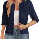 GRACE KARIN Womens 3/4 Sleeve Cardigan Sweater, Lightweight Cropped Cardigan Trendy, Dressy Casual Crochet Bolero Shrugs, XL