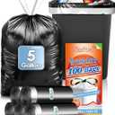 5 Gallon (fit 18-20L)100 Counts Strong Drawstring Trash Bags Garbage Bags by RayPard, Small Plastic Trash Bags Trash Can Liner for Home Office Kitchen Bathroom Bedroom, Black Waste Basket Liners