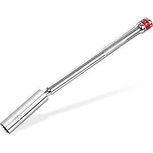 BILITOOLS 14mm Magnetic Spark Plug Socket Swivel Thin Wall Spark Plug Socket Removal Tool 3/8-inch Drive x 10" Total Length with 12-Point, CR-V